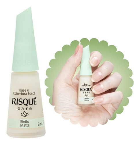 Esmalte Risque Cobertura Fosca Incolor Care Hipoalergênico