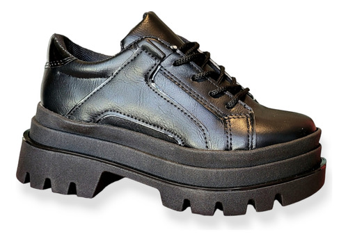 Zapato Mocasin Oxford Plataforma Tipo Borcego Mujer Sil