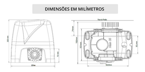 Kit Motor 1/5hp Portão Deslizante 350kg Atto Turbo Rossi