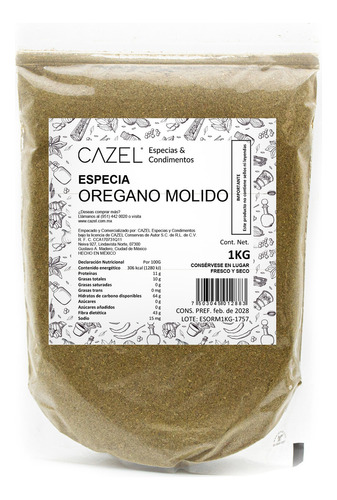 Orégano Polvo CAZEL Especias & Condimentos 1 unidad