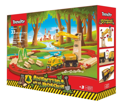 Imagen 2 de 9 de Trencity - Kit Aventura En El Bosque 33 Piezas De Madera P