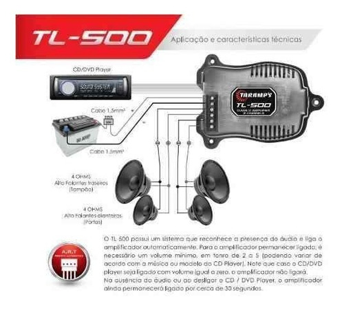 Modulo Amplificador Taramps Tl500 2 Canais 100w Rms 2 Ohms Mercado Livre
