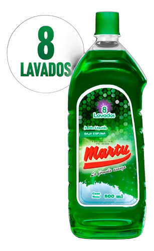 Jabón Líquido Martu 800 Ml Baja Espuma Para Ropa