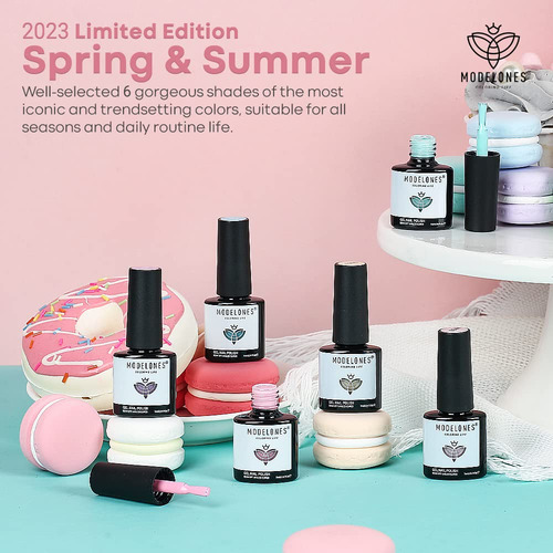 Modelones Verano Gel Esmalte De Uñas, 6 Colores Verde Menta