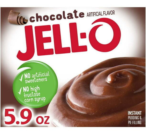 Jell-o Pudding Chocolate  Pudin Gelatina  168 Grs 6 Pza.