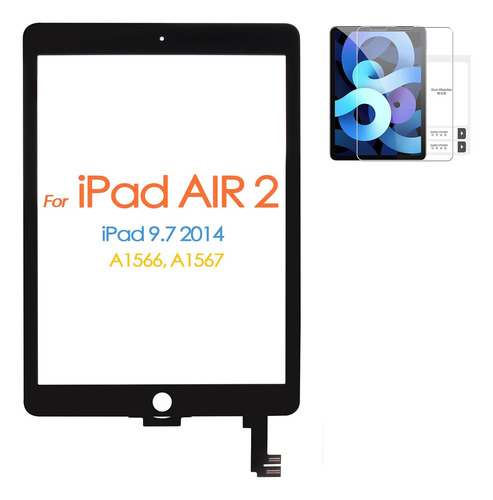 Cristal Touch Táctil Digitizer Para iPad 2 A1395 A1396 A1397