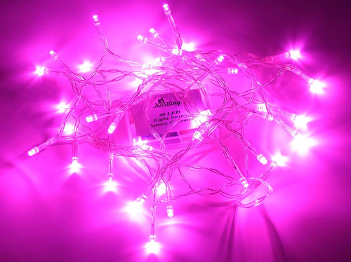 Karlling Battery Operated Pink 40 Led Fairy Light String  Aa