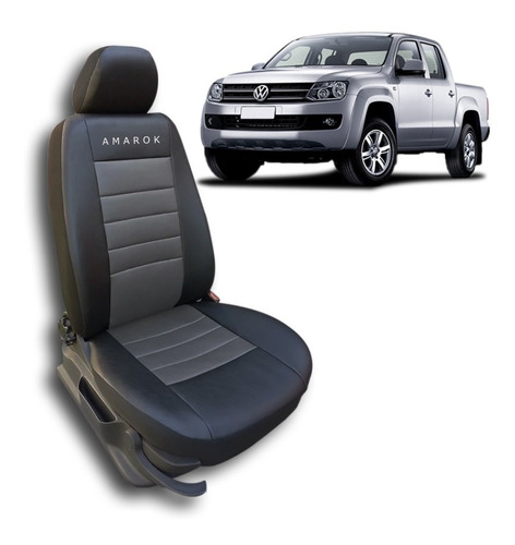 Funda Cubre Asiento Cuero Automotor Vw Amarok 08/16 Gris