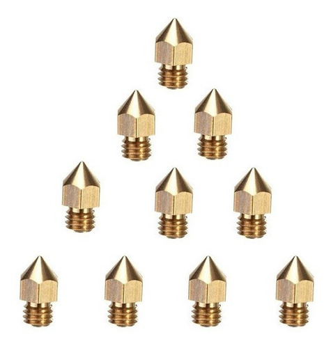 Imagem 1 de 1 de Kit Com 10 Nozzle 0.4mm - Bico Mk8 1.75mm Impressora 3d