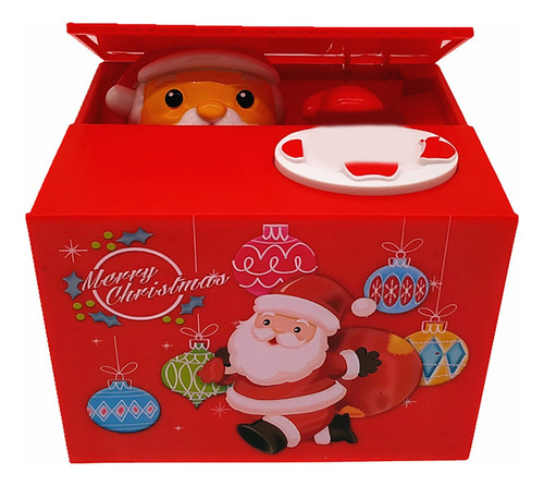 Caja De Monedas De Robo De Papá Noel Eléctrico