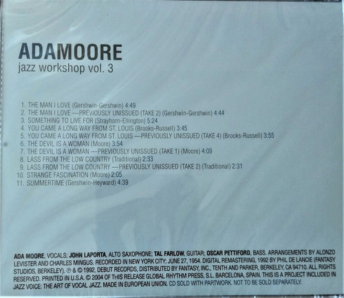Cd Jazz Workshop Volume Three (ada Moore) Estándar