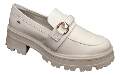 Sapato Mocassim Feminino Tratorado Dakota Preto nude G4881