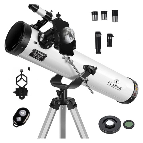 Telescopio Astronómico Newtoniano F70076 Planex + Soporte + Control Bluetooth Apertura 76mm