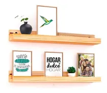 Comprar Kit 2 Repisas Estantes Cuadros Especiero Madera Pino 60cm