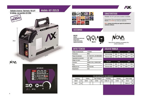 Axt-202lcd Soldadora Inversor 110/220v 200a