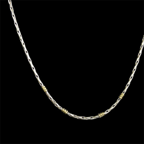 Cadena De Plata 925 Y Detalle En Oro 16,7 Gr Plata (Usado)
