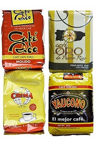 Puerto Rican Variety Pack Ground Coffee 4 Favoritos Locales 