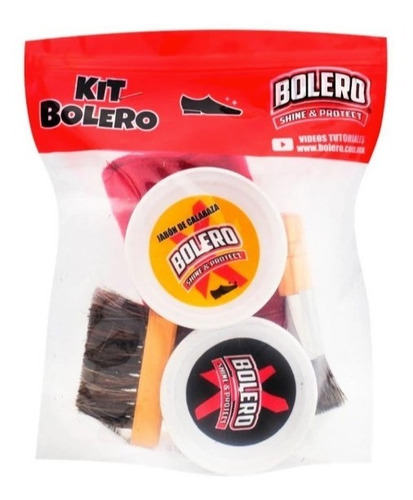 Kit Bolero Para Bolear Zapatos Jabón De Calabaza Y Cepillo