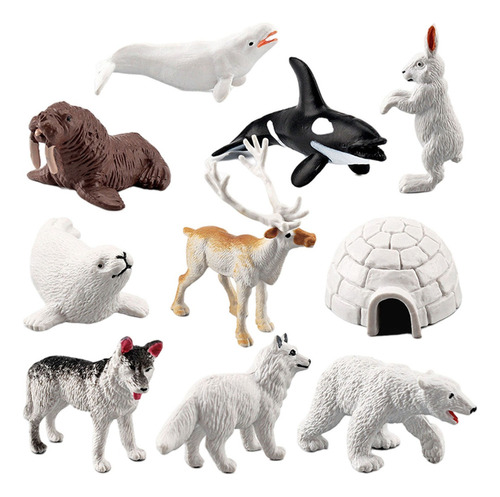 10 Estátuas Em Miniatura Ártico Modelo Animal Lifelike Home,
