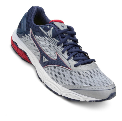 Tenis Mizuno Wave Dynasty P Masculino Prata/azul