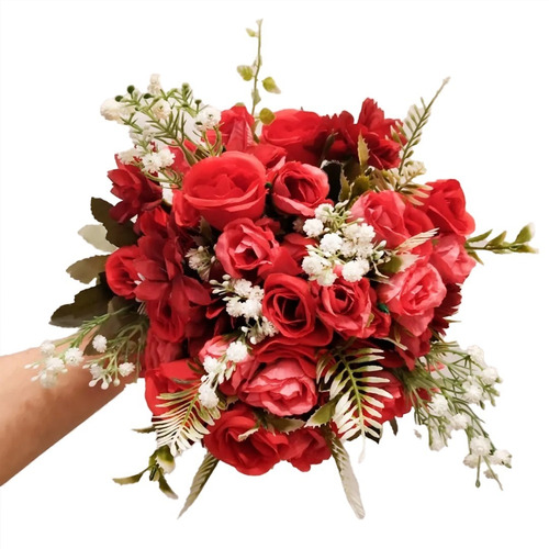 Buquê Noiva Casamento Flores Mescladas Vermelhas E Marsala | Parcelamento  sem juros