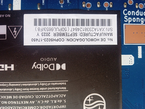 Main Phillips 50pul6653/f8 + Boton De Encendido Y Wifi (Usado)