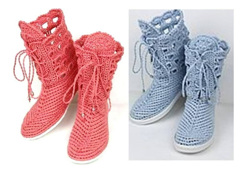 Zapato Tejido Artesanal En Crochet Dami Calzado Alto Confort
