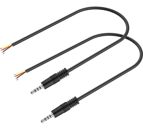 Cable 3,5 Mm Trrs De 4 Polos A Cable Desnudo, 12 In/2 Pack