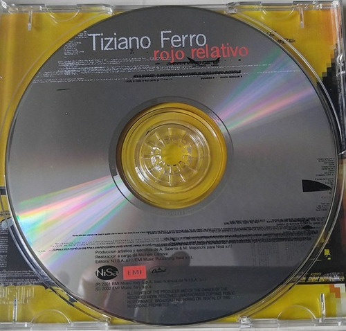 Tiziano Ferro _ Rojo Relativo (cd, Album) (Usado)