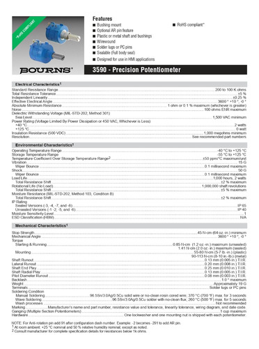 Potenciometro De Precision 10 Vueltas 2w 10k 3590s-2-103l