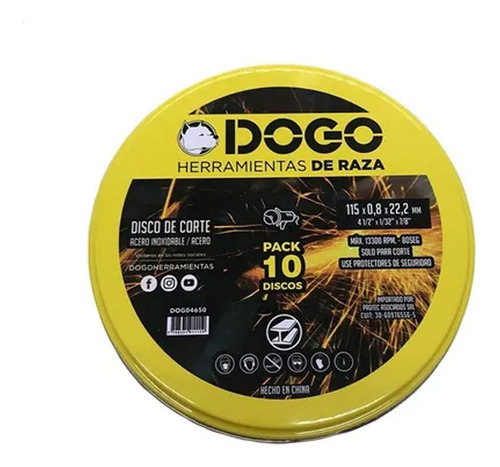 Pack Disco Corte Dogo 115 X 0,8 X 22,2 Mm Lata X 10 Uni