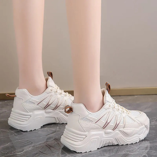 Zapatillas Casuales Con Plataforma Elástica Para Mujer