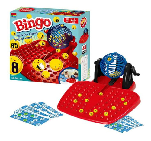 Juego De Bingo Con Biombo Y Tablero 90 Números 48 Cartones