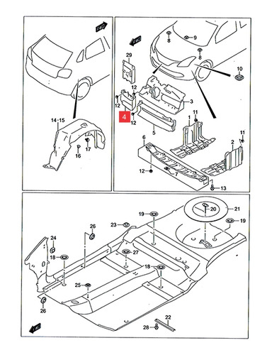 Soporte Interior Careta (inf-der )  Suzuki Baleno 2017-19 Go