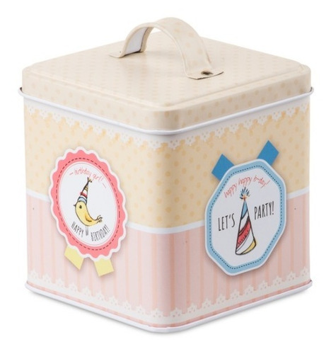 Lata Litografiada Deco Porta Objetos Galletitas Galletas