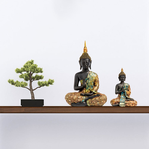 Buda Tailandés Sentado Estatua Oficina Decoración Yoga Zen