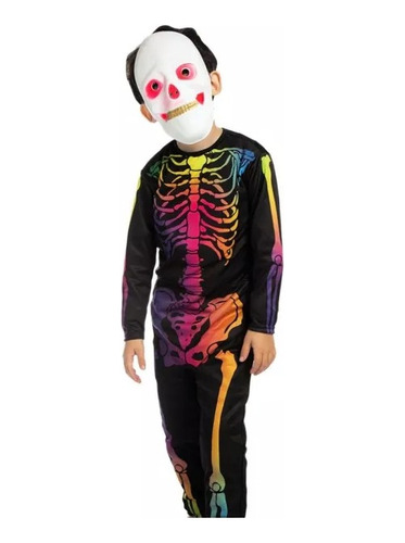 Disfraz Halloween Calavera Esqueleto Multicolor Terror