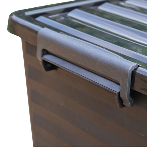 Caja Contenedor Almacenamiento Plástico 78 Litros Con Ruedas Color Negro