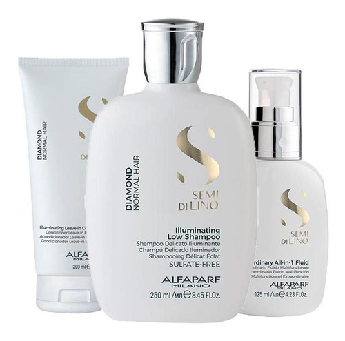 Kit Alfaparf Sdl Diamond - Sh 250ml + Lv 200ml + Fin 125ml