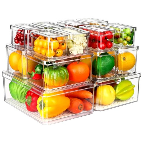 15 Pack Frigorífico Organizador, Frigorífico Apilable 3bf2v