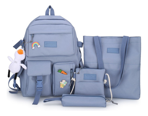 Set 4 Mochila Bolsas Escolar Estudiante Tote Lapicera Viaje