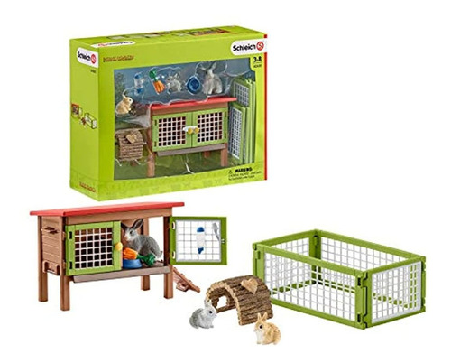 Schleich Farm World - Conejera Y Conejito De Juguete