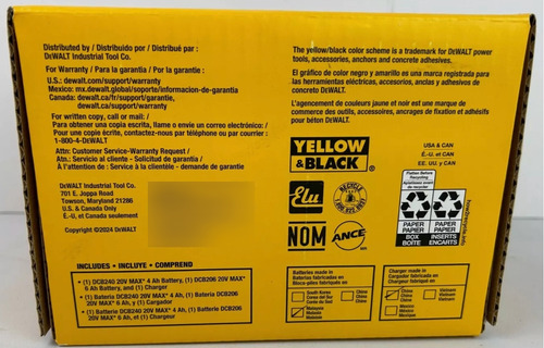 Baterias Dewalt Kit 20v 6 Ah Y 4 Ah Y Cargador 4 Amp Facturo