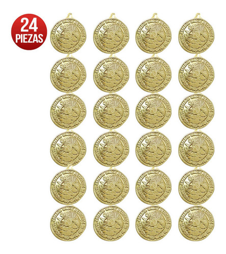 Imagen 1 de 3 de Escudo Nacional Mexicano Plástico 3d Oro Med 25cm Mylin 24pz