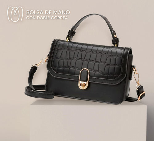Olabag Bolsa Cruzada Negra a cuadros