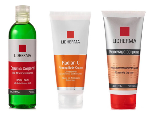 Kit Antiage Corporal Espuma + Radian C + Renovage Lidherma 