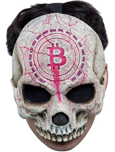 Máscara Cráneo Neón Crypto Halloween Urban Mask Bitcoin Color Blanco Urban Masks