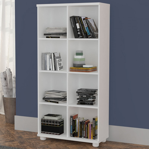 Estante Para Livros 8 Nichos 100% Mdf 1299 Branco 