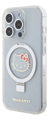 Funda Para Iphone 15 Pro Max Hello Kitty Magsafe Glitter Plateado Hello Kitty