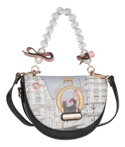 Bolsa De Mano Nicole Lee Estampada Con Asa De Acrilico Ss23 Color Dreaming The City